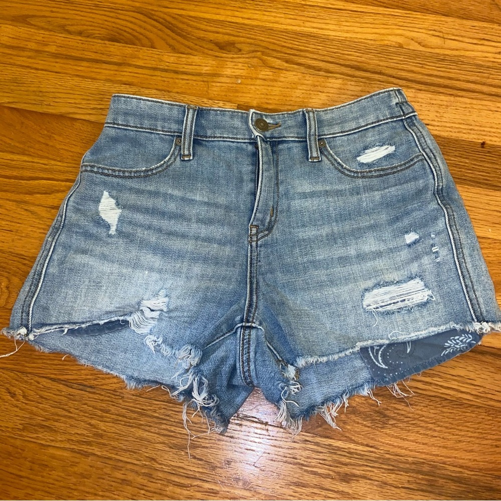 Aerie Denim Jean Short Elastic Waist Size XS